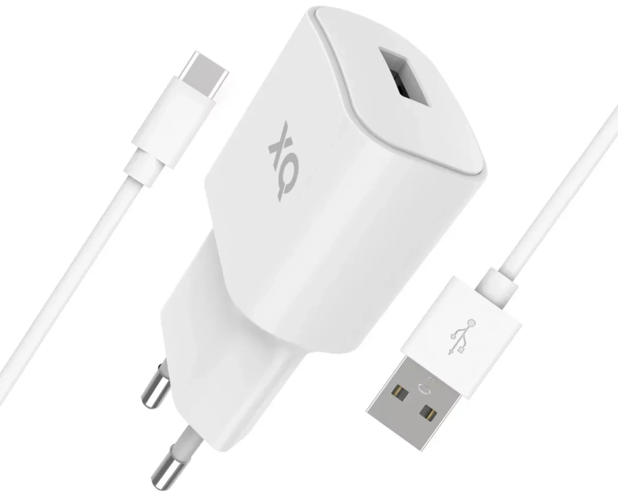 Lādētājs XQISIT Travel Charger 2.4A, 12W, Single USB EU - USB-C balts (38079)