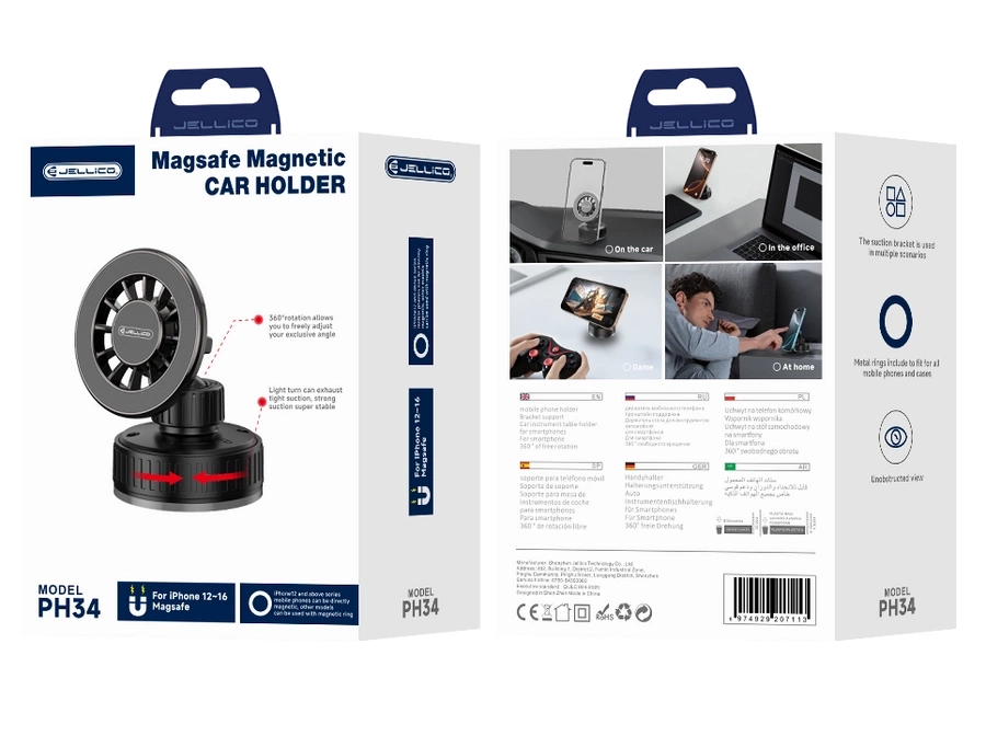 JELLICO auto turētājs magnētisks PH34 melns