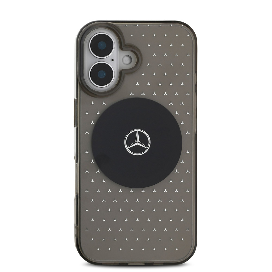 Mercedes PC/TPU Star Pattern MagSafe Maciņš iPhone 16 melns