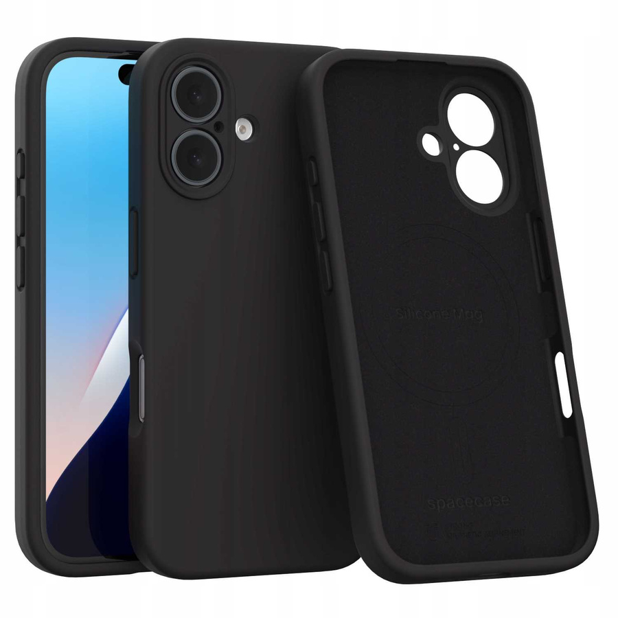Silikona Mag futrālis iPhone 16 melns