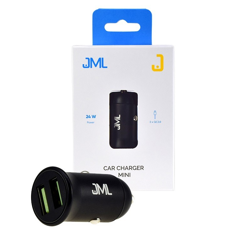 JML CC-102 Auto lādētājs - 2x USB 4.8A 24W QC 3.0