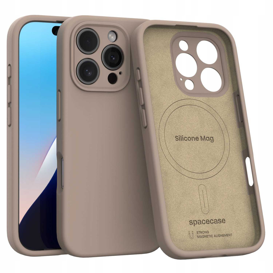 Spacecase Maciņš Silicone Mag iPhone 16 Pro brūns