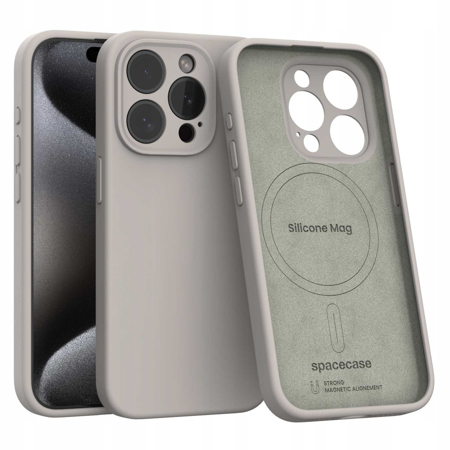 Silikona Mag futrālis iPhone 15 Pro akmeņu