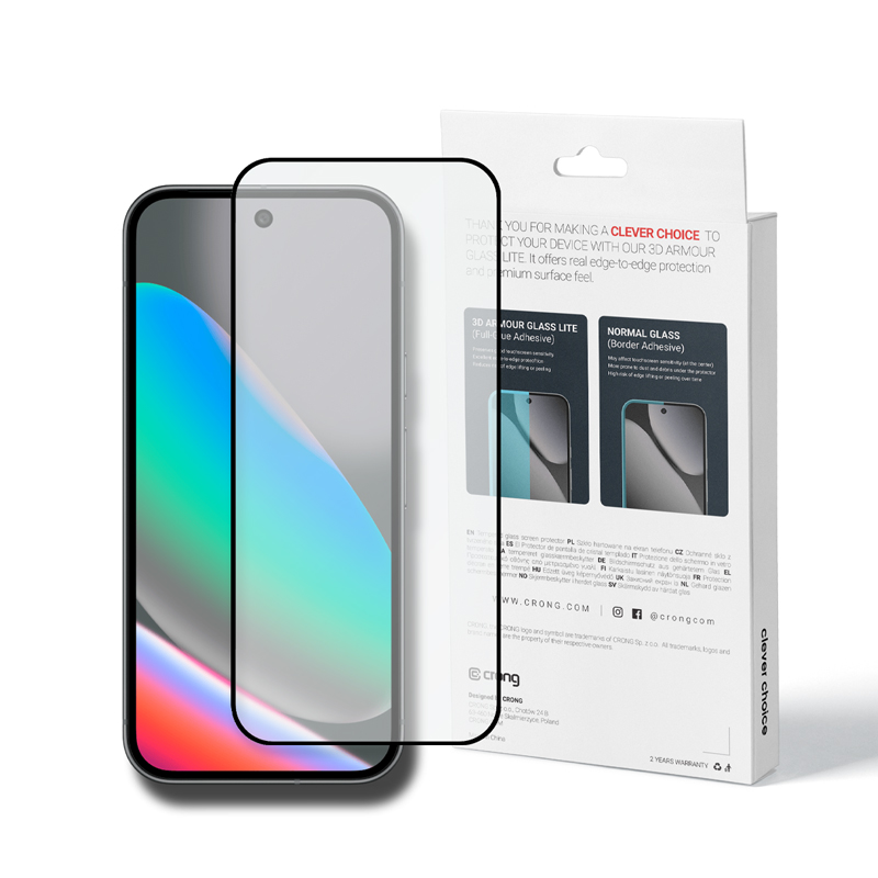 Crong 3D Armour Glass Lite - Full līme Tempered Glass Google Pixel 9 / 10
