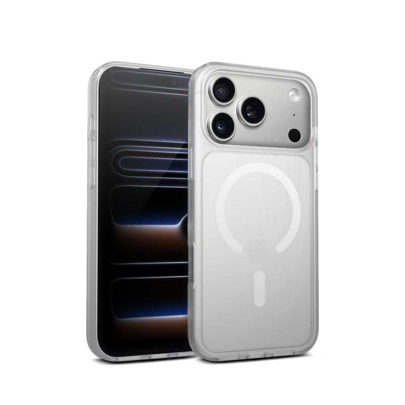 Crong Hybrid Matte Magnetic - MagSafe iPhone 17 Pro Max maciņš (balts)