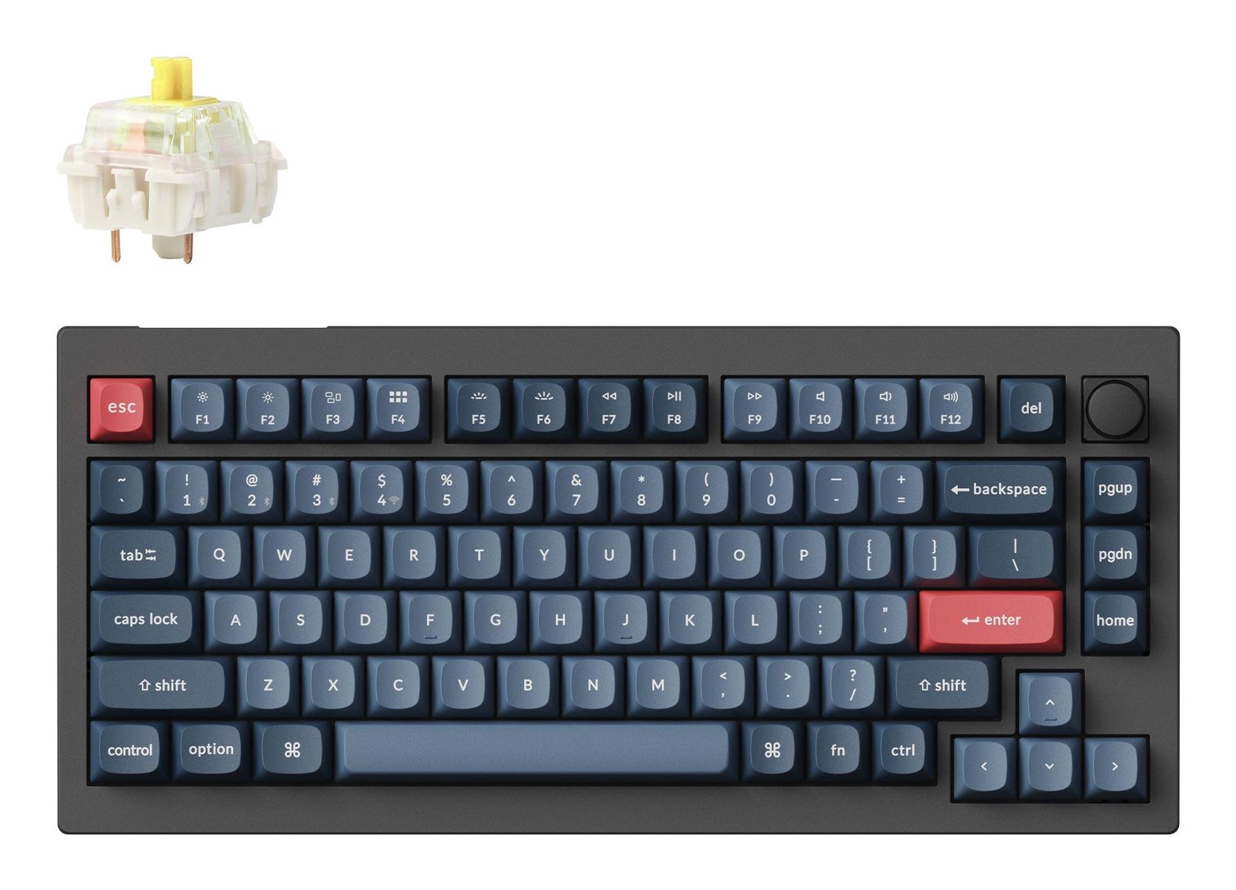 Bezvadu tastatūra KEYCHRON V1 Max RGB Carbon melna