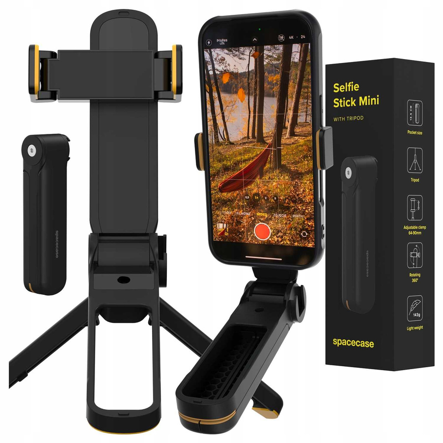 Spacecase Selfie Stick Mini ST12-B melns