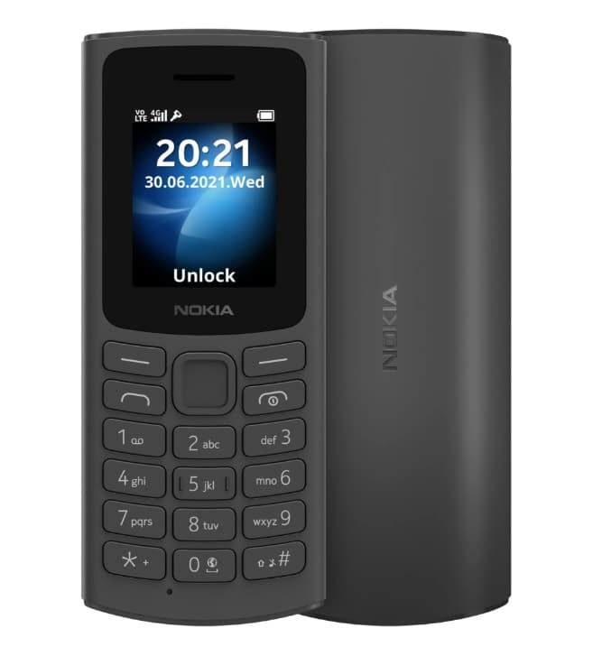Mobile Nokia 105 2024, melns, DualSim, 2G