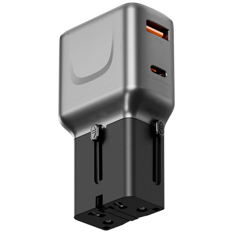 Tīkla lādētājs Energea TravelGo Adapter 35 USB-A/USB-C 35W grafīta-melns