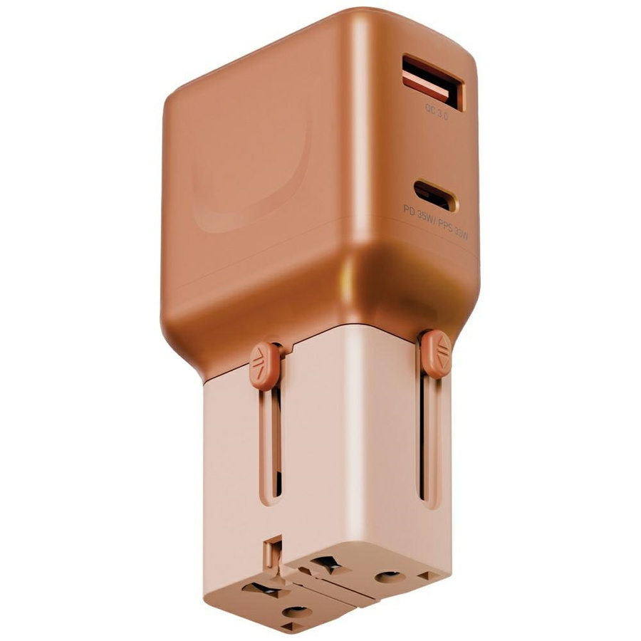 Tīkla lādētājs Energea TravelGo Adapter 35 USB-A/USB-C 35W oranžs
