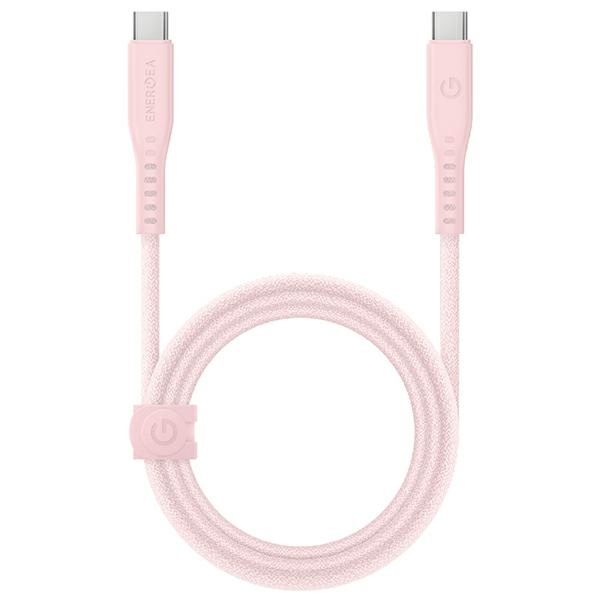 ENERGEA Kabelis Flow USB-C - USB-C1.5m rozā/pink 240W 5A PD Fast Charge