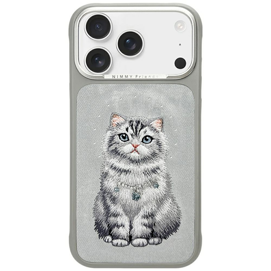 Nimmy Lucky Fashion Cat MagSafe maciņš iPhone 17 Pro pelēks