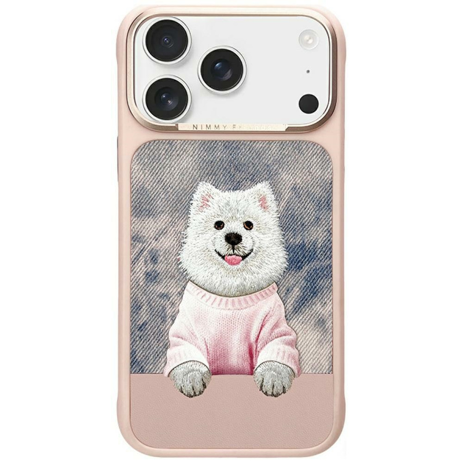 Nimmy Gentle Pets Series Dog MagSafe maciņš iPhone 17 Pro Max rozā