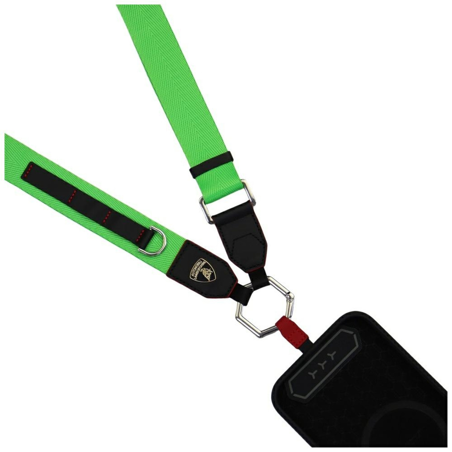 Uniwersalna smycz Lamborghini D1         Crossbody Webbing Strap zaļš