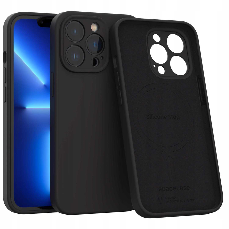 Silikona Mag futrālis iPhone 13 Pro melns