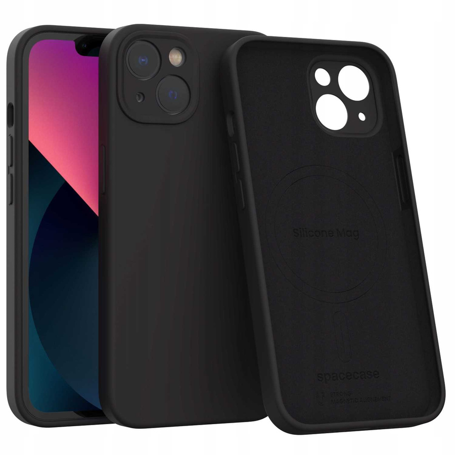 Silikona Mag futrālis iPhone 13 melns