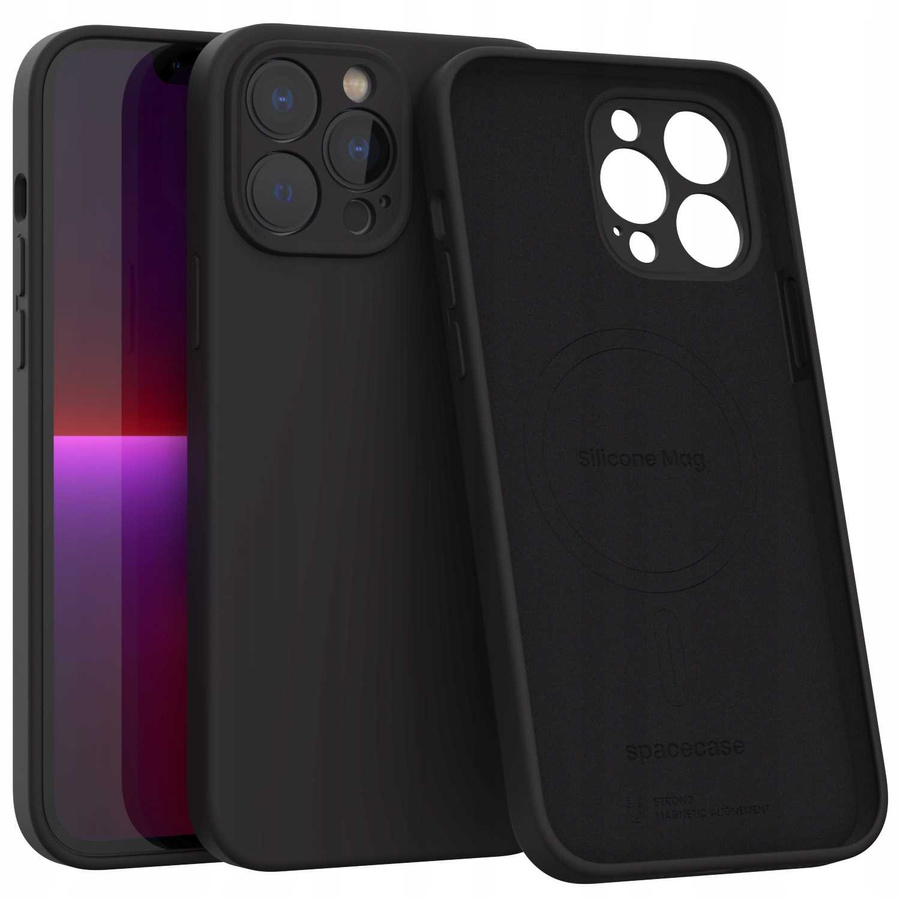 Silikona Mag futrālis iPhone 13 Pro Max melns