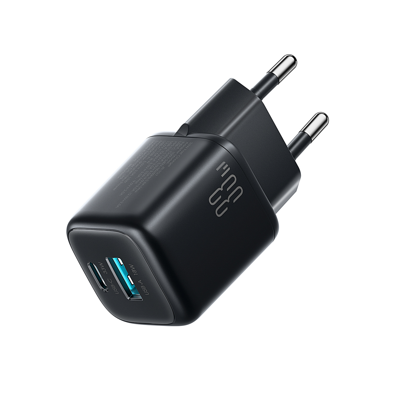 Joyroom JR-TG7 33W USB-A + USB-C sienas lādētājs - melns