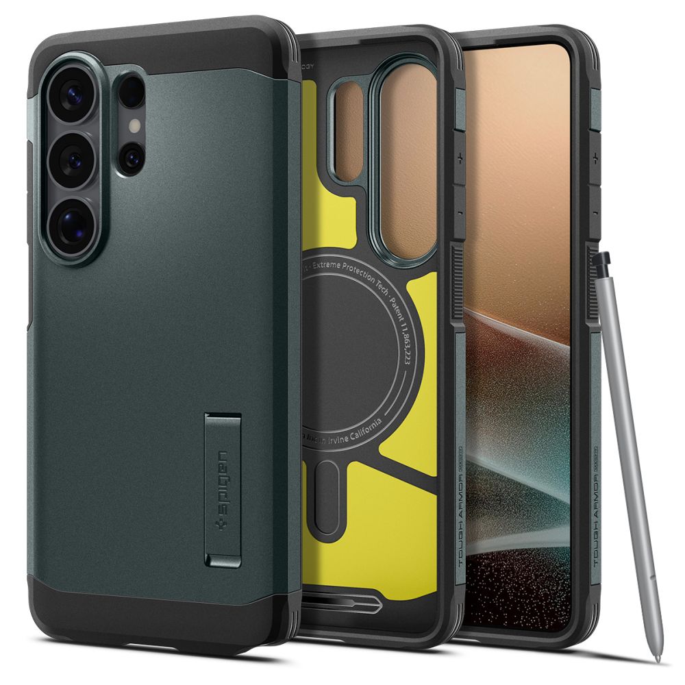 Spigen Tough Armor Mag MagSafe maciņš priekš Samsung Galaxy S26 Ultra - zaļš