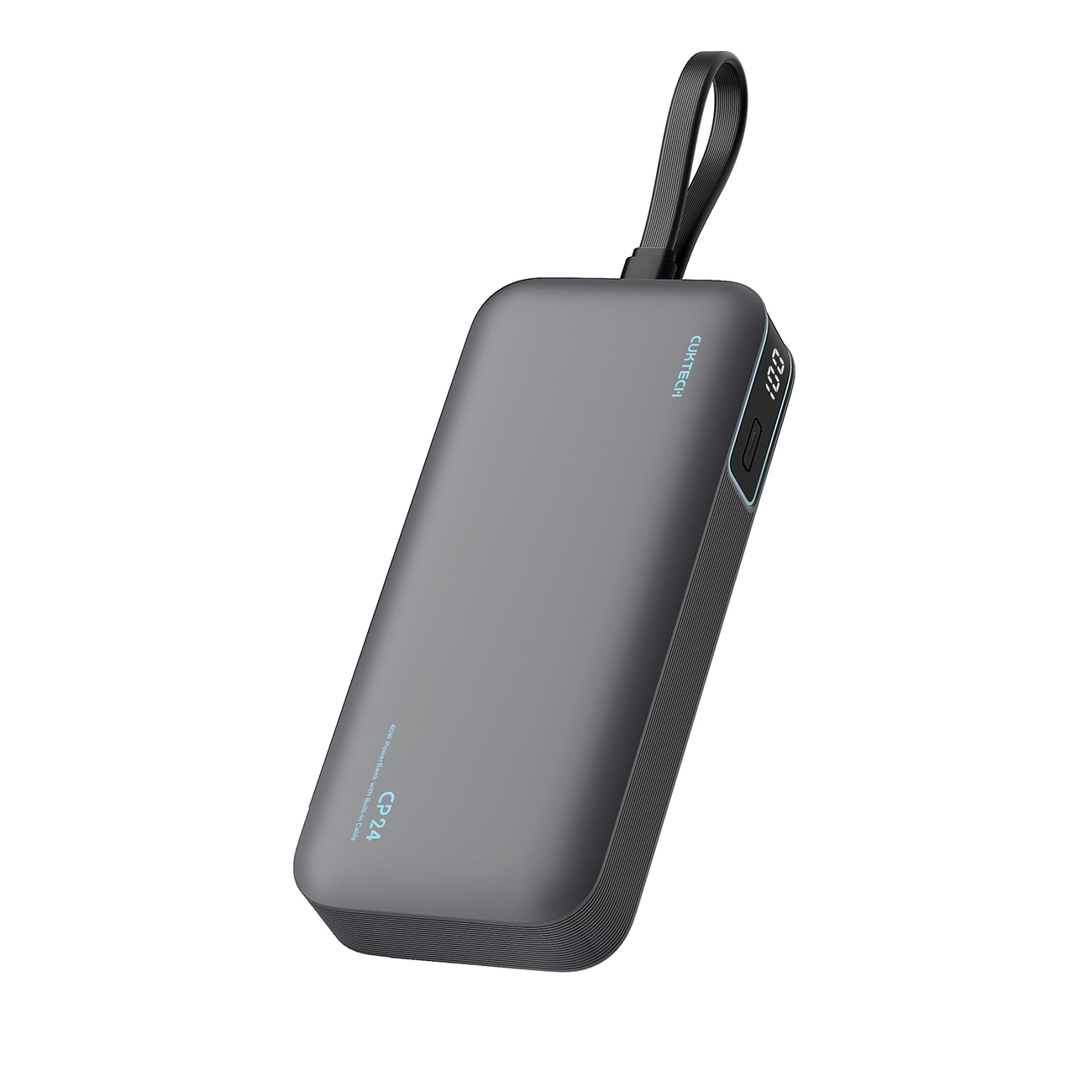 Cuktech LPB200N 40W 20000mAh Powerbank ar integrētu kabeli - pelēks