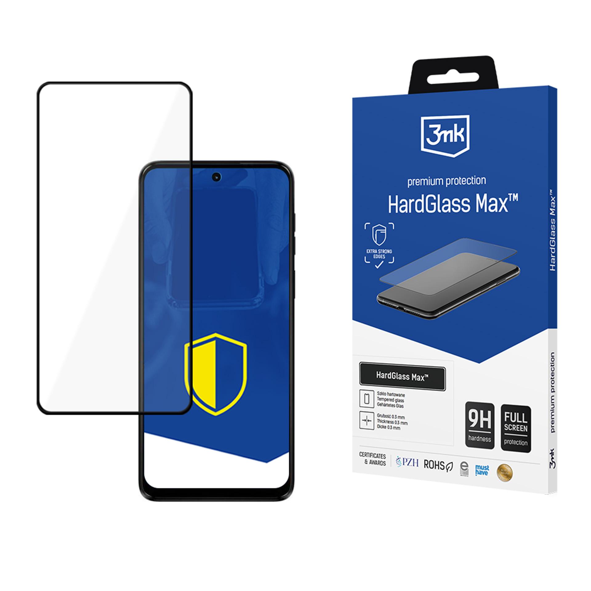 Reinforced full-screen tempered glass 3mk HardGlass Max Black for Motorola Moto G14