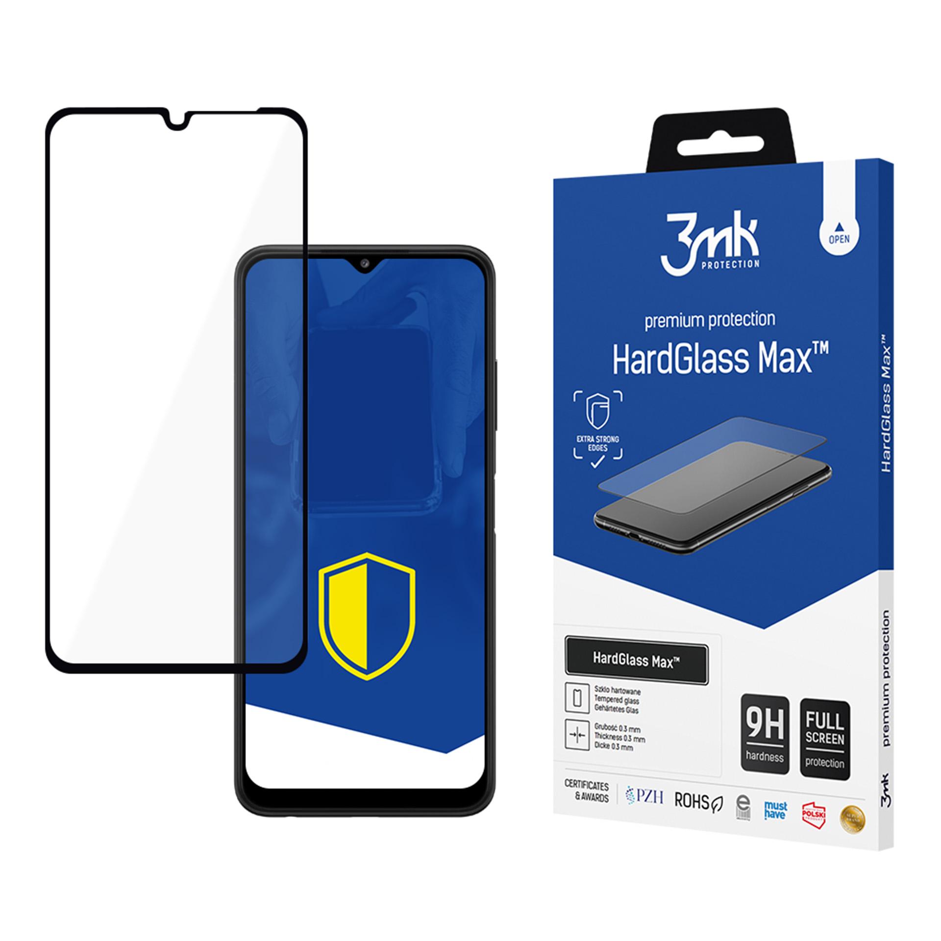 Reinforced Full Coverage Tempered Glass 3mk HardGlass Max Black for Samsung Galaxy A22 5G