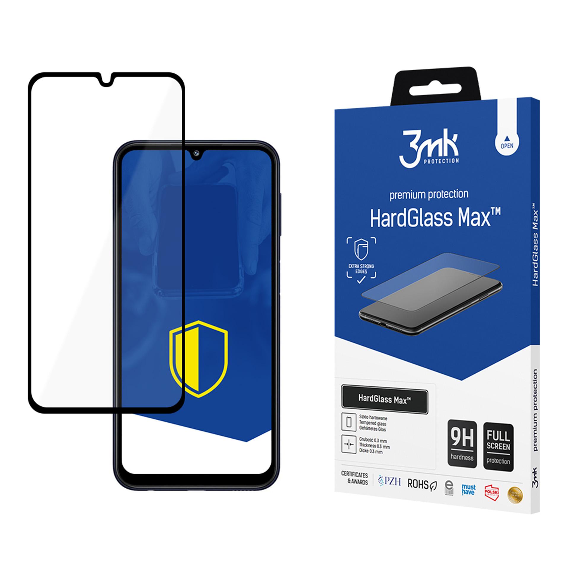 Reinforced Full Coverage Tempered Glass 3mk HardGlass Max Black for Samsung Galaxy M34 5G