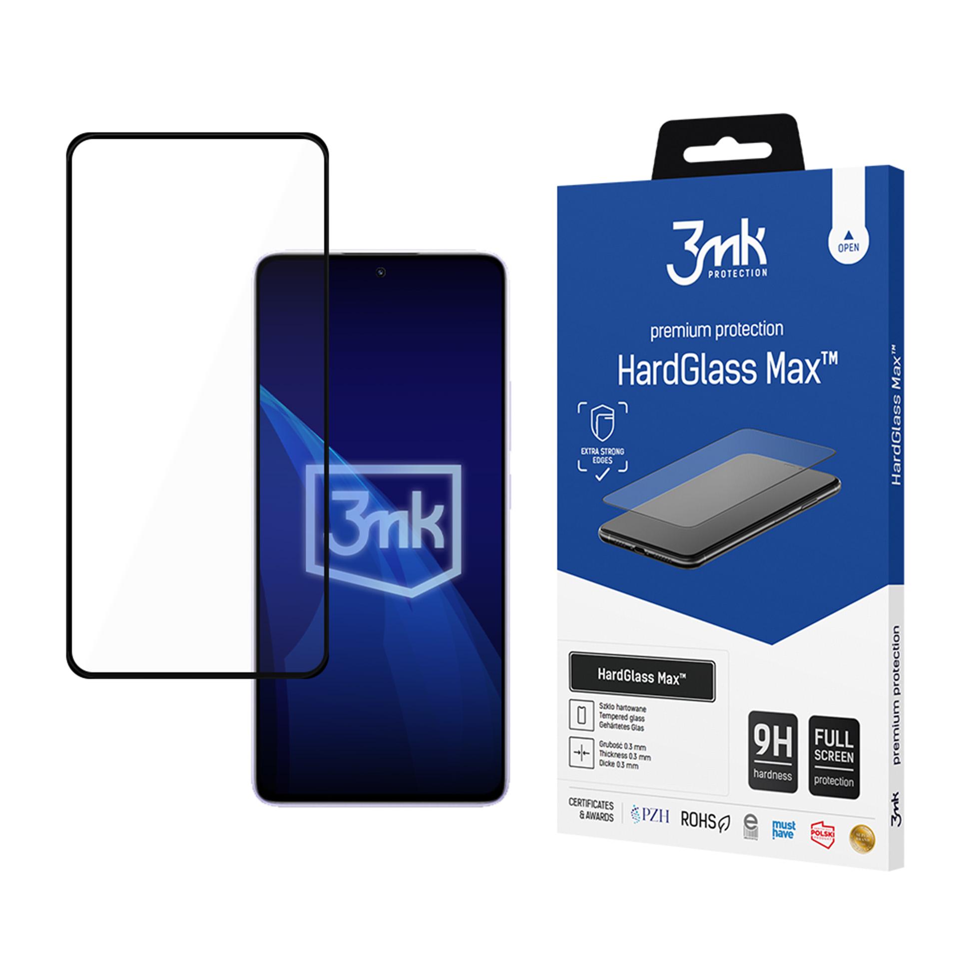 Reinforced Full Coverage Tempered Glass 3mk HardGlass Max Black for Xiaomi Redmi Note 14 5G