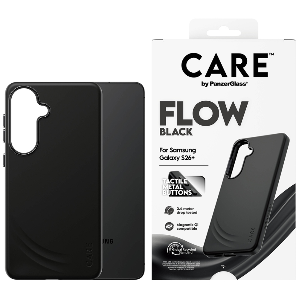 CARE by PanzerGlass Flow Black Qi Case for Samsung Galaxy S26+ - Black
