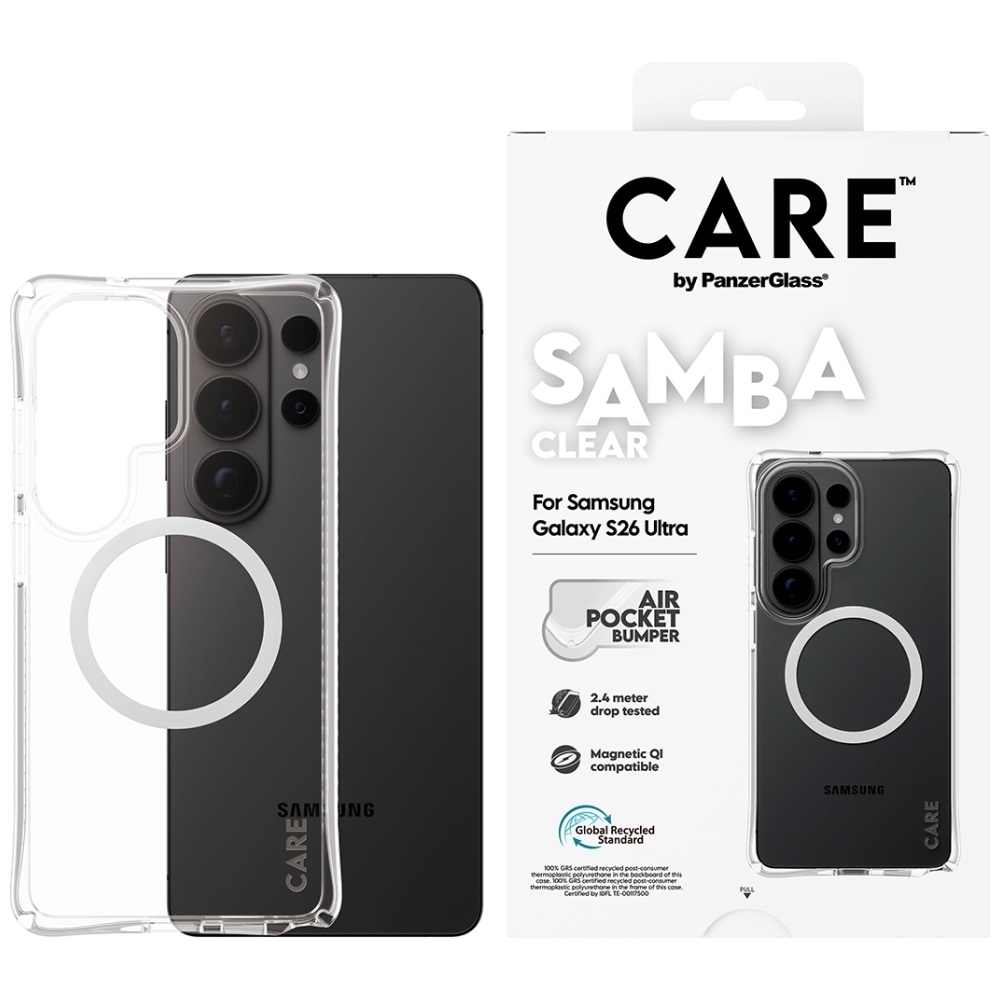 CARE by PanzerGlass Samba Transparent Qi Case for Samsung Galaxy S26 Ultra - Transparent