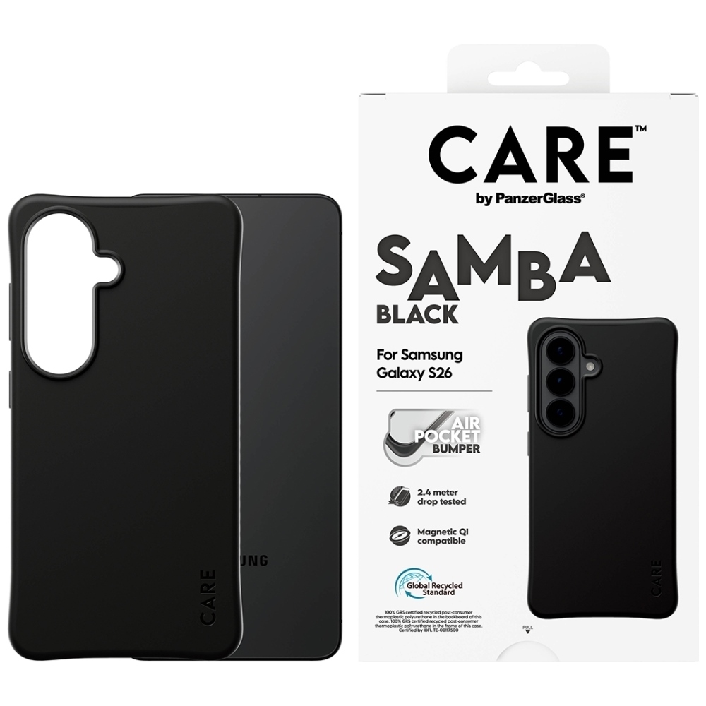 CARE by PanzerGlass Samba Black Qi Case for Samsung Galaxy S26 - Black