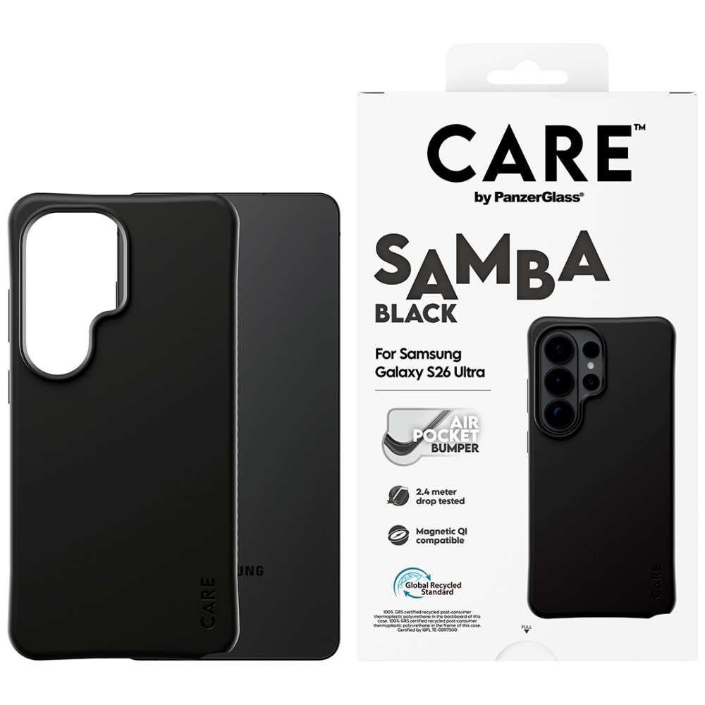 CARE by PanzerGlass Samba Black Qi Case for Samsung Galaxy S26 Ultra - Black
