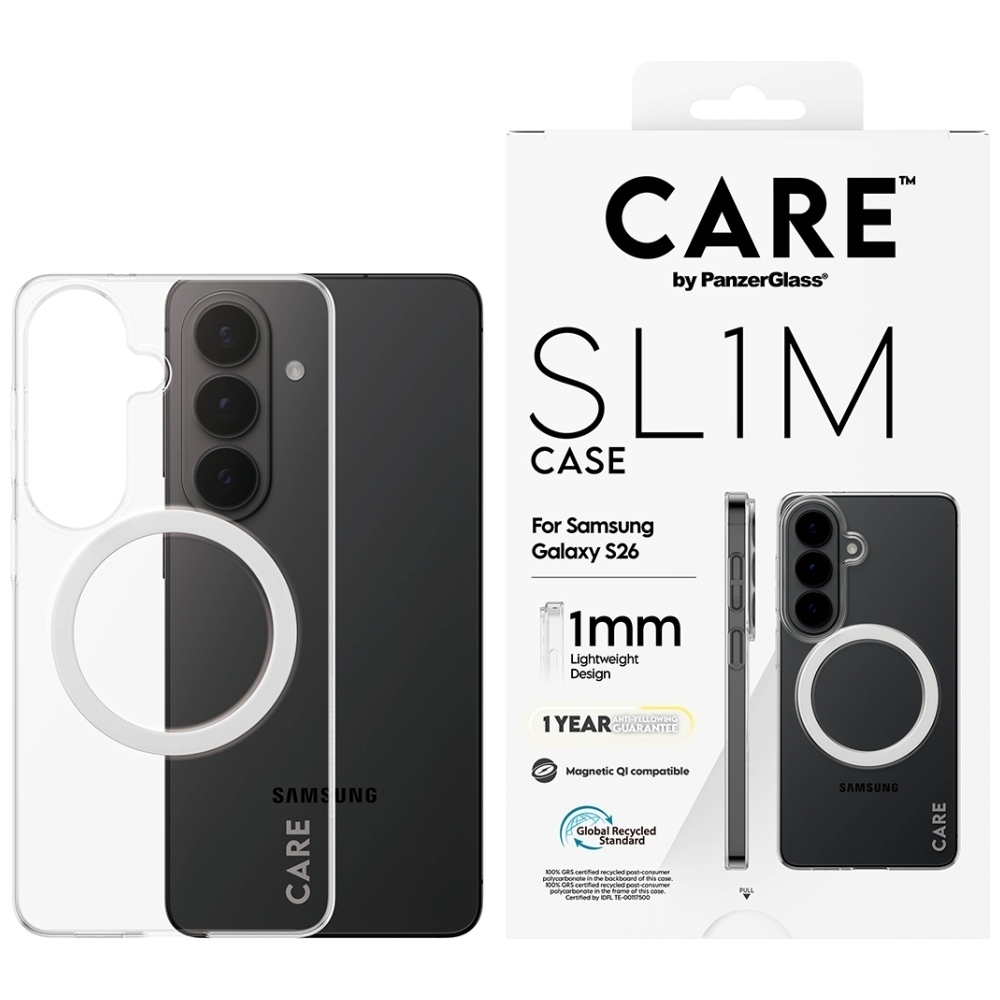 CARE by PanzerGlass SL1M Case for Samsung Galaxy S26 - Transparent