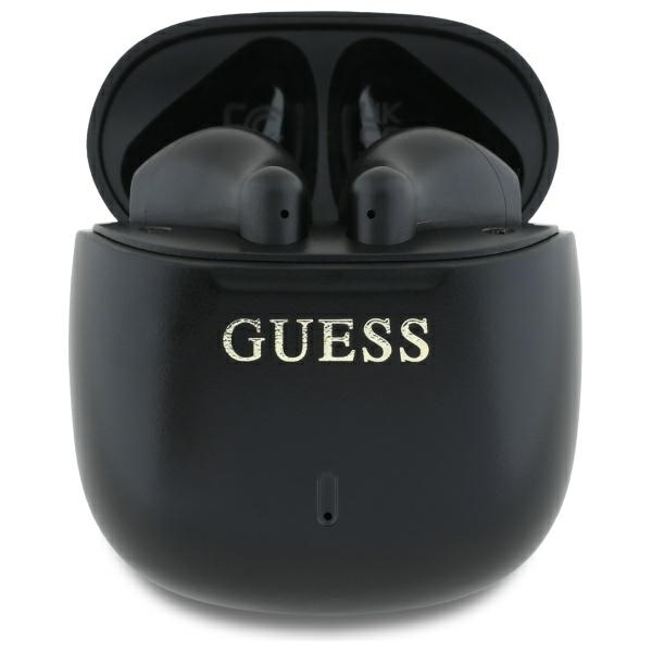 Guess klausules Bluetooth GUTWSJ14ESGK TWS + stacja dokująca czarny/black Printed Classic Logo