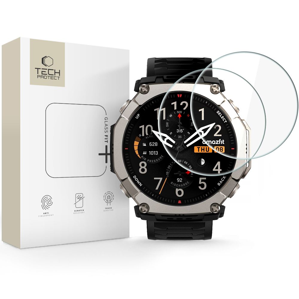 Tech-Protect Glass Fit+ 2 gab. rūdīts stikls priekš Amazfit T-Rex Ultra 2