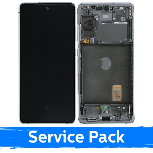LCD Displejs Saderīgs ar Samsung G780 S20 FE (G781 S20 FE 5G) Ar Frame / Cloud Balts / (Service Pack)