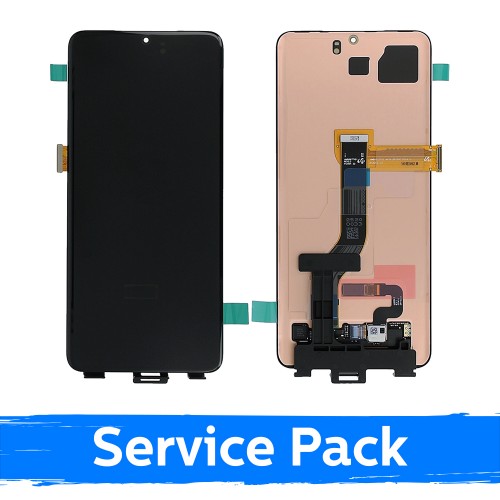 LCD Displejs Saderīgs ar Samsung G986 (G985) S20 Plus Melns (Service Pack) (NF version)