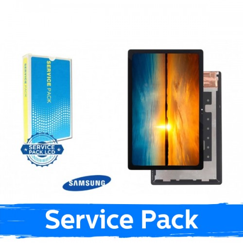 LCD Displejs Saderīgs ar Samsung T500 / T505 / T503 / T509 Tab A7 2020 (Tab A7 2022) Melns (Service Pack)