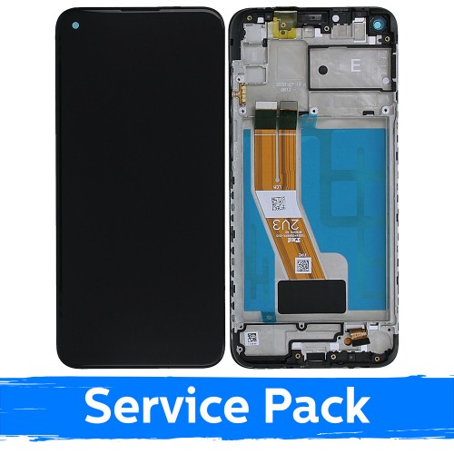 LCD Displejs Saderīgs ar Samsung M115 M11 Melns Ar Frame (Service Pack)