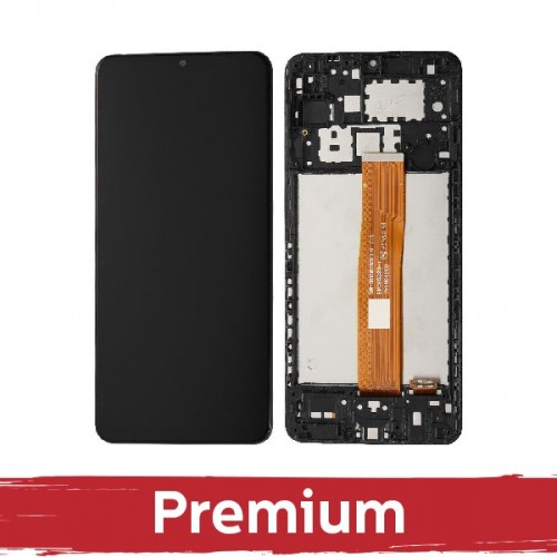 LCD Displejs Saderīgs ar Samsung A125 A12 Melns ar Frame OEM