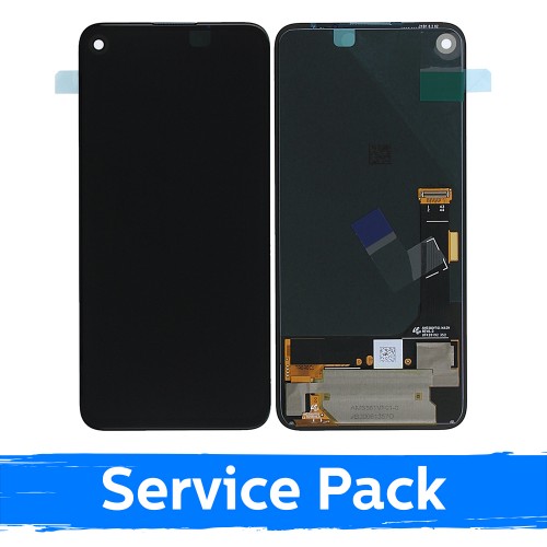 LCD Displejs Saderīgs ar Google Pixel 4A / G025 / Melns Ar Frame (Service Pack)