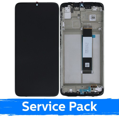 LCD Displejs Saderīgs ar Xiaomi Redmi 9T / Poco M3 Melns Ar Frame (Service Pack)