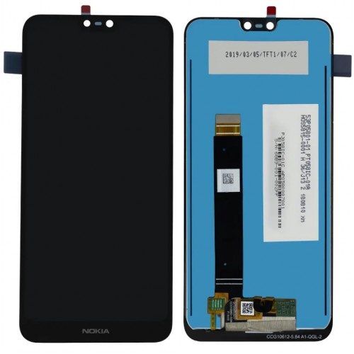 LCD Displejs Saderīgs ar Nokia 7.1 Melns HQ