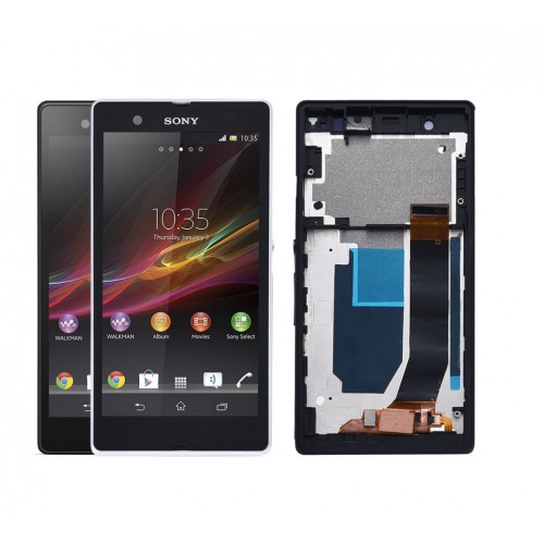 LCD Displejs Saderīgs ar Sony Xperia Z C6603 Ar Balts Frame HQ