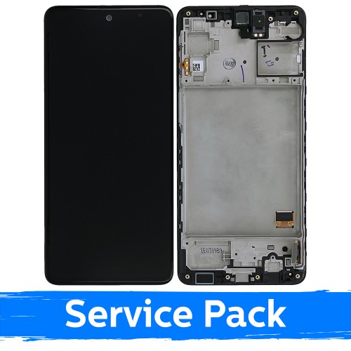 LCD Displejs Saderīgs ar Samsung M317 M31s Melns Ar Frame (Service Pack)