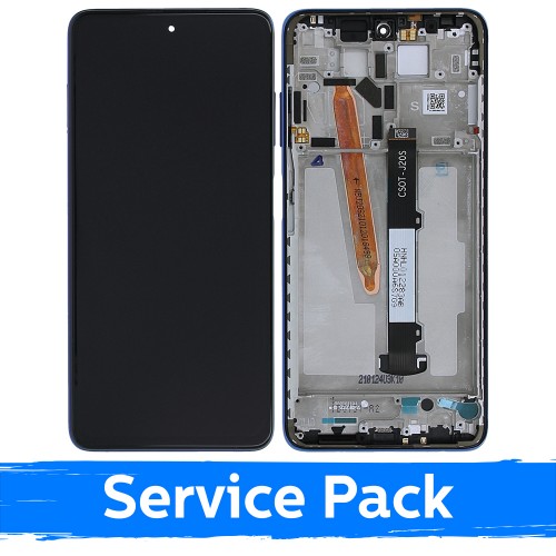 LCD Displejs Saderīgs ar Xiaomi Poco X3 Pro (X3) Ar Frame / Zils / (Service Pack)