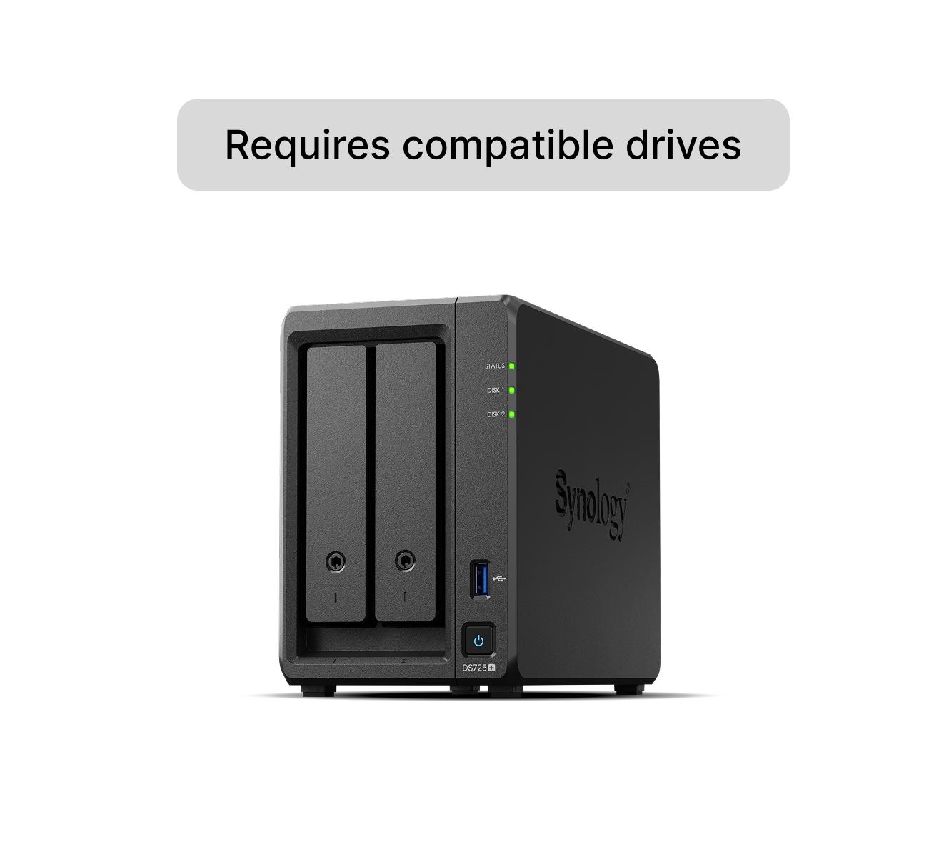 Tīkla krātuve SYNOLOGY DS725+ 2 nodalījumi