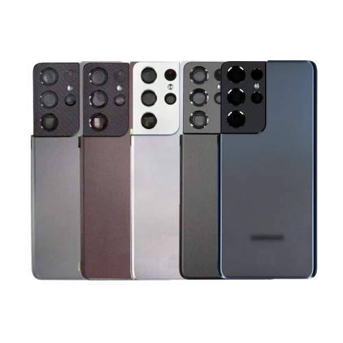 Aizmugurējais vāciņš Saderīgs ar Samsung G998 S21 Ultra / Phantom Sudrabs / (ar camera lens) OEM