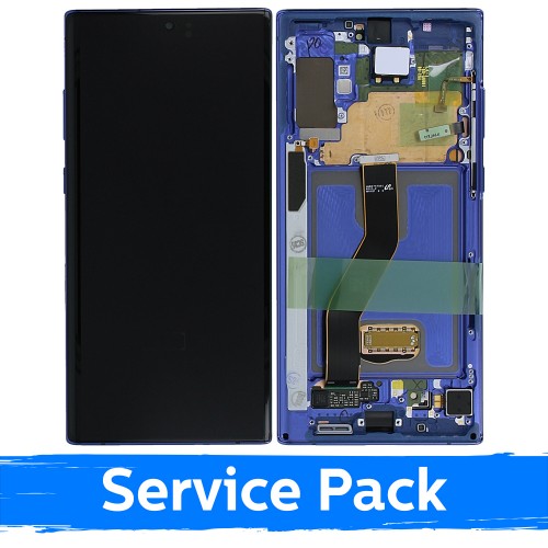 LCD ekrāns savietojams ar Samsung N975 Note 10 Plus ar rāmi / Aura Blue