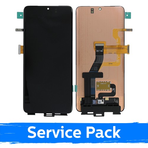 LCD ekrāns saderīgs ar Samsung G998 S21 Ultra melns (Service Pack) (NF versija)